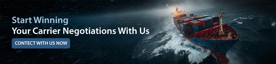 Container ship navigating rough